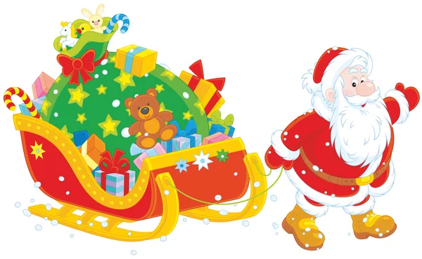 圣诞老人与礼物 — 图库矢量图片#