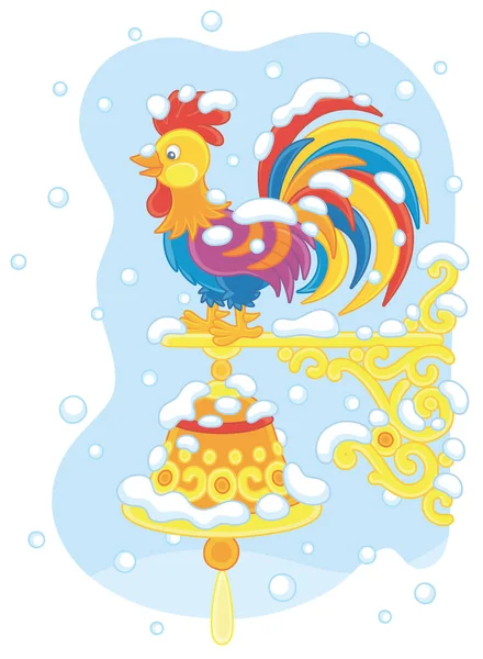 Weathercock Weathervane Form Toy Colorful Cockerel Ringing Hand Bell Wall — Stockový vektor