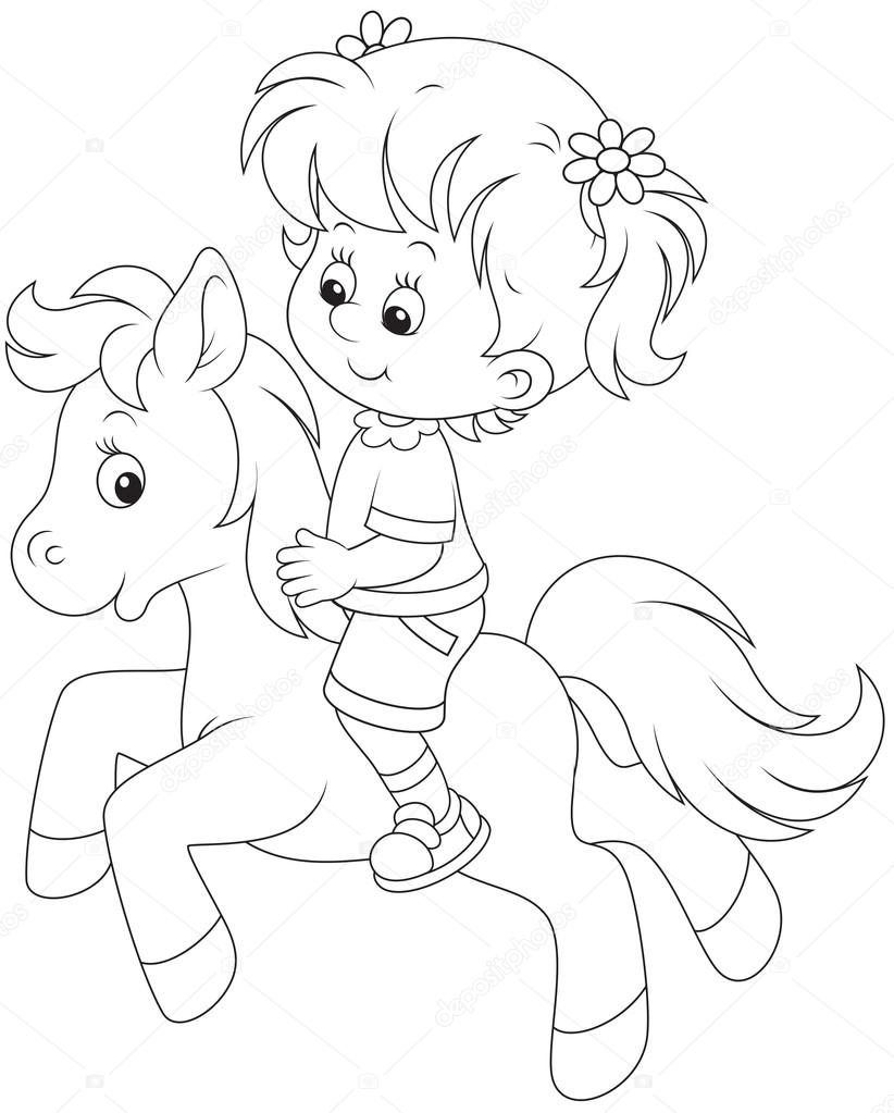 Cavalo e Cavaleiro - Desenhos para Colorir - Brinquedos de Papel