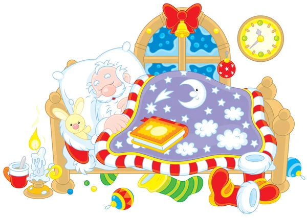 Papá Noel durmiendo — Vector de stock