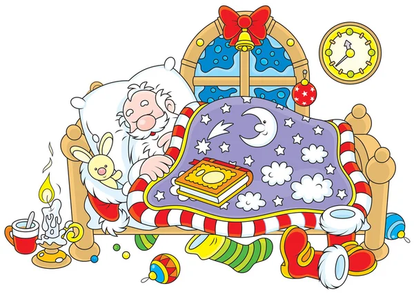 Babbo Natale dormire — Vettoriale Stock