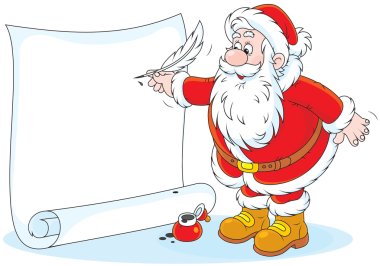 Santa Claus writing clipart