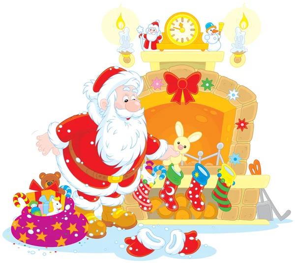 Santa with gifts Royalty Free Stock Vectors