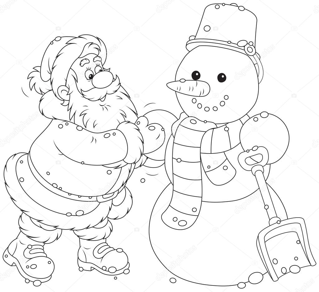 Santa and snowman