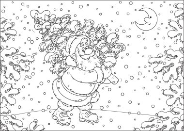 Noel ağacı olan Noel Baba