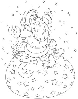 Noel Baba hediye çanta üzerinde