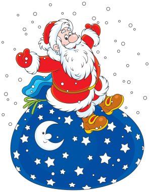 Noel Baba hediye çanta üzerinde