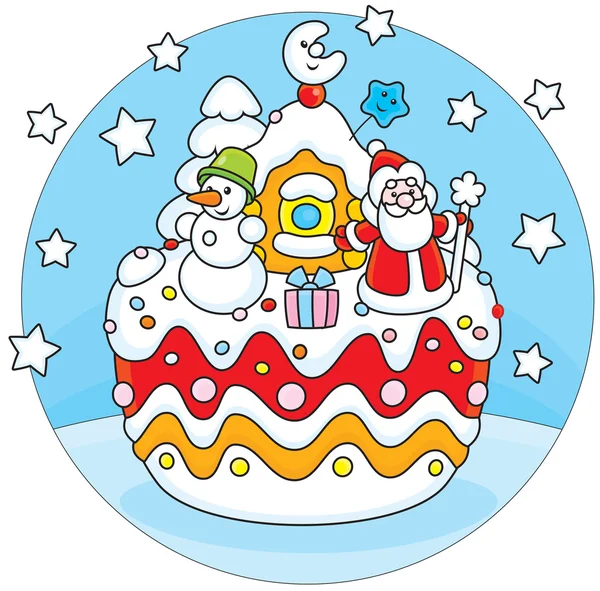 Christmas cake — Stock Vector