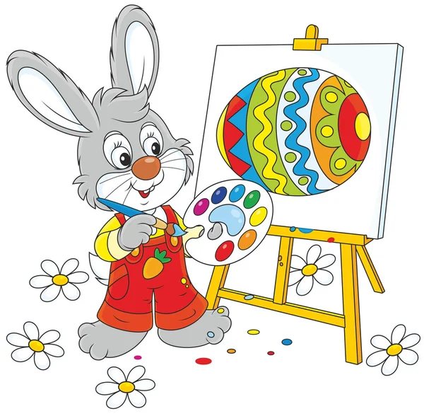 Pintor de conejo de Pascua — Vector de stock