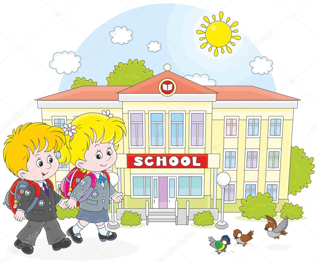 Schoolchildren going to school
