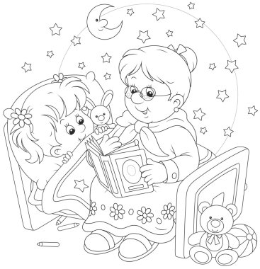 Granny and granddaughter reading