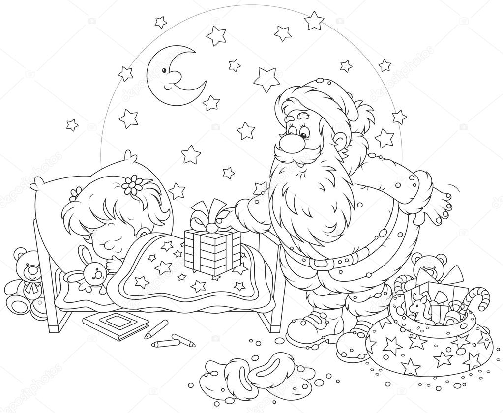 Santa with gifts for a child