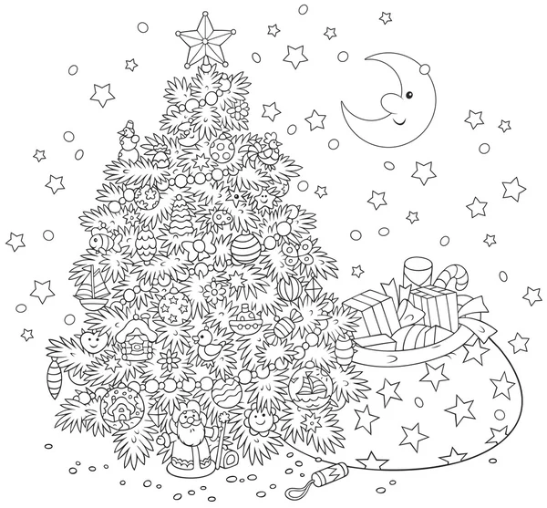 Julgran och presenter — Stock vektor