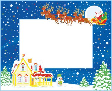 Santa Noel kızak ile sınır
