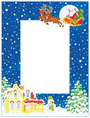 Santa Noel kızak ile sınır