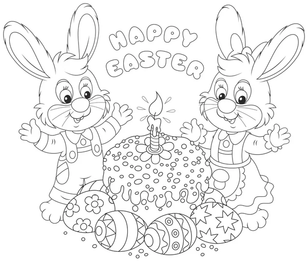 Happy Easter bunnies — Stock Vector