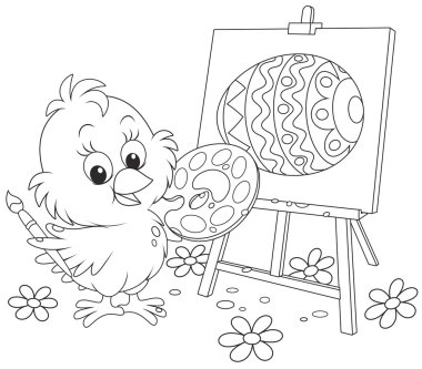 Easter Chick painter vector Easter Chick painter vector