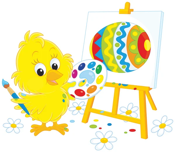 Easter Chick painter — Stock Vector