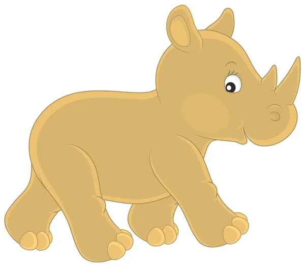 Kleine bruine rhino — Stockvector