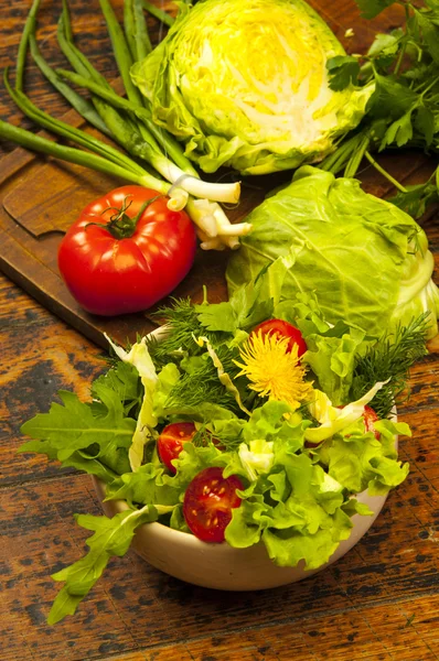 Salat mit frischem Gemüse — Stockfoto