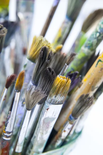 Used paint brushes — Stock Photo, Image