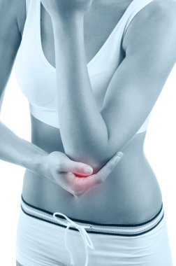 dirsek ağrısı olan kadın