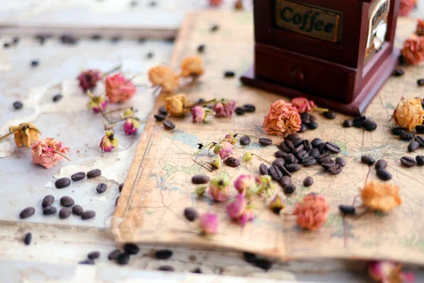 Coffee and roses — Stock Photo, Image