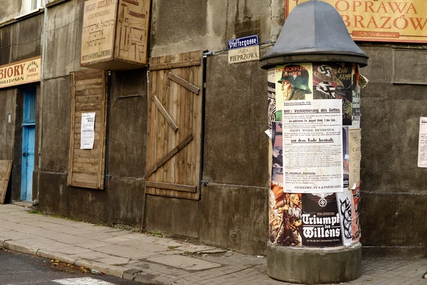 Cenas para filmar o filme histórico Música, Amor e Guerra em 18 de outubro de 2015 em Lodz, Polônia . — Fotografia de Stock