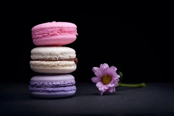 Deliciosos macarons de sobremesa franceses — Fotografia de Stock