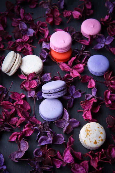 Deliciosos macarons de sobremesa franceses — Fotografia de Stock