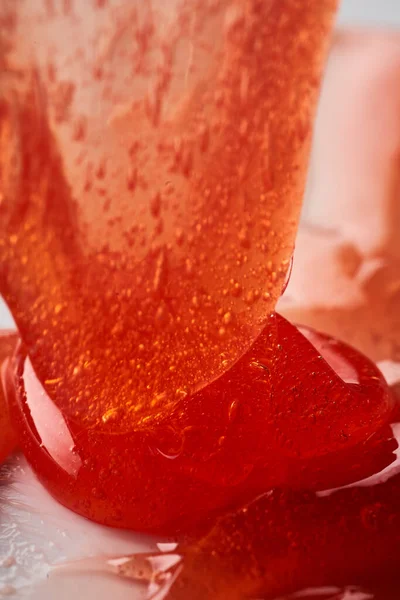 Kırmızı Şeffaf Kozmetik Jelin Dokusu Soyut Arkaplan — Stok fotoğraf