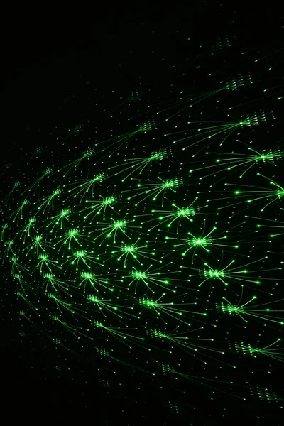 Abstract green digital background made with light brush.