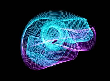 Işık fırçasıyla yapılan soyut çok renkli şekil ve arkaplan.