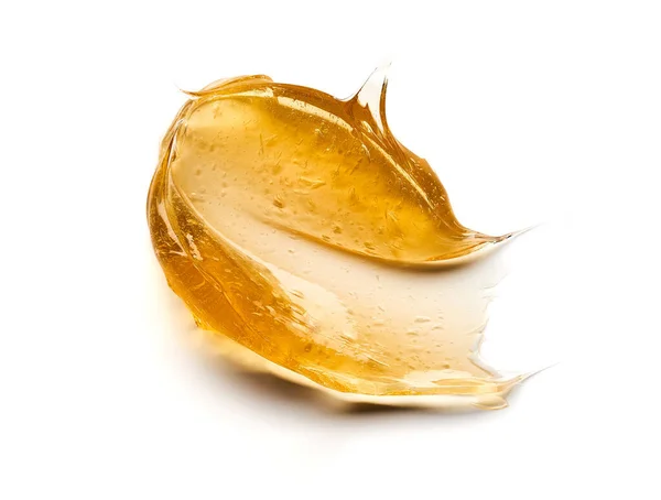 Mancha Amarilla Transparente Crema Facial Miel Dorada Aislada Sobre Fondo — Foto de Stock