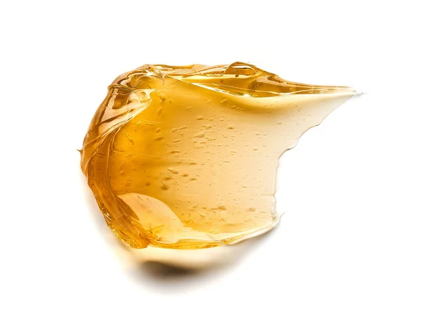 Прозрачный Желтый Мазок Крема Лица Золотого Меда Изолирован Белом Фоне — стоковое фото