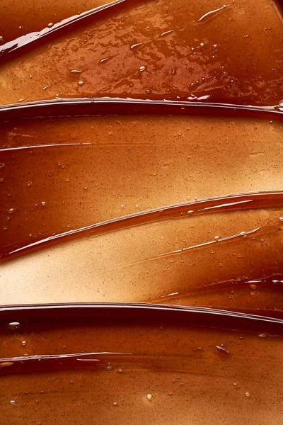 Chokladfärgad Gel Utstryk Och Konsistens Kosmetisk Gel Eller Karamell Sirap — Stockfoto