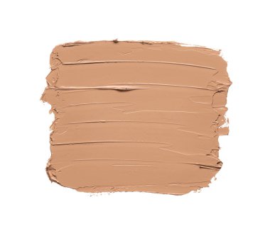 Beyazlar üzerinde izole edilmiş bej renkte renkler ve makyaj temeli dokusu veya akrilik boya