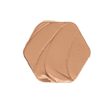 Beyazlar üzerinde izole edilmiş bej renkte renkler ve makyaj temeli dokusu veya akrilik boya