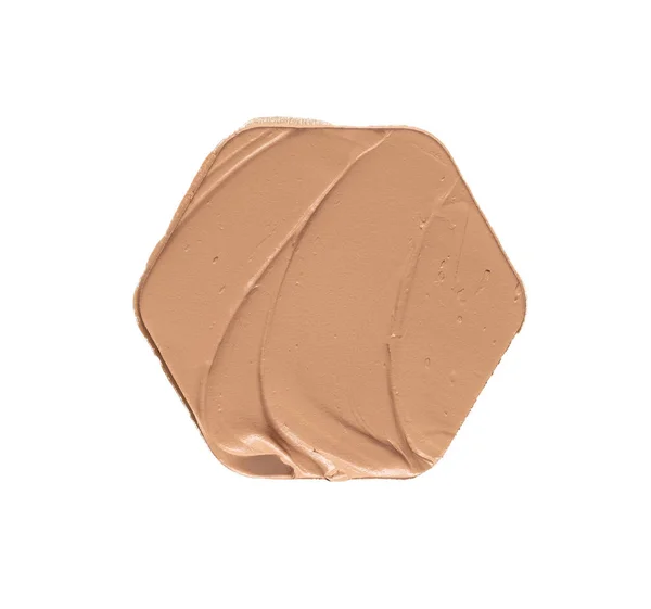 Försiktigt Beige Stroke Och Konsistens Makeup Foundation Eller Akryl Färg — Stockfoto