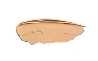 Beyazlar üzerinde izole edilmiş bej renkte renkler ve makyaj temeli dokusu veya akrilik boya