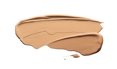 Beyazlar üzerinde izole edilmiş bej renkte renkler ve makyaj temeli dokusu veya akrilik boya