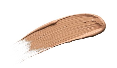 Beyazlar üzerinde izole edilmiş bej renkte renkler ve makyaj temeli dokusu veya akrilik boya