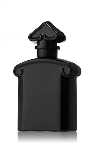 Elegant Black Design Glass Jar Perfume Isolated White Background — Stock Photo, Image