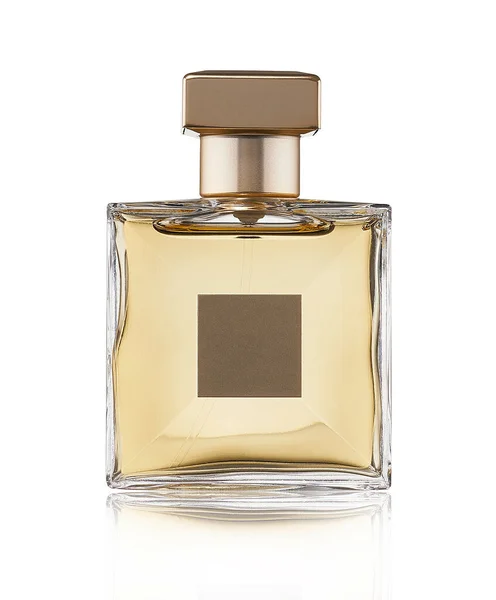 Elegante Tarro Vidrio Diseño Perfume Aislado Sobre Fondo Blanco — Foto de Stock