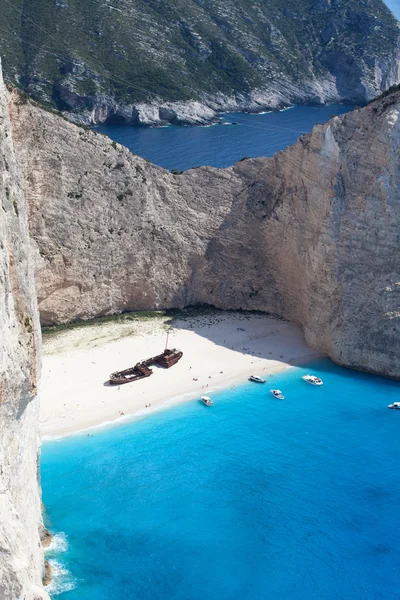 Navagio Beach, Zakynthos, Řecko — Stock fotografie