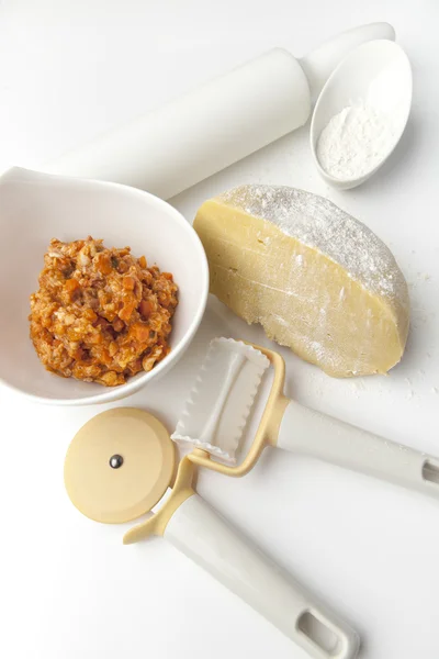 Cooking ingredients for ravioli — Stock Photo, Image