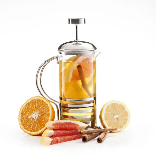 Hot lemon-orange tea — Stock Photo, Image