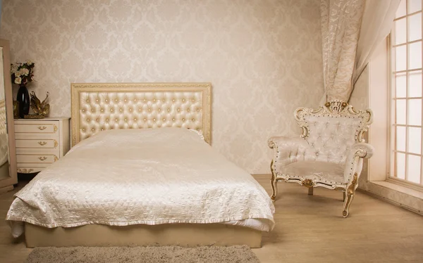 Bir vintage tarzı yatak odası iç — Stok fotoğraf