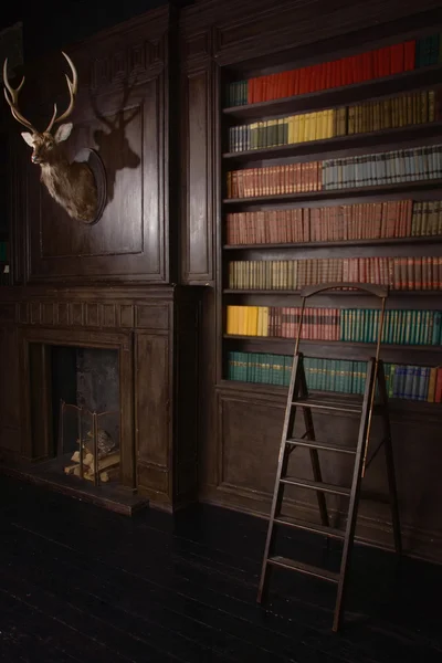 Classical library room  in the victorian style — Stock Photo, Image