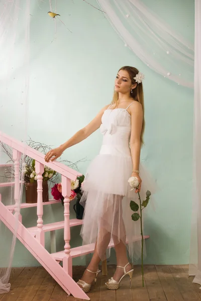 Sposa in un boudoir — Foto Stock